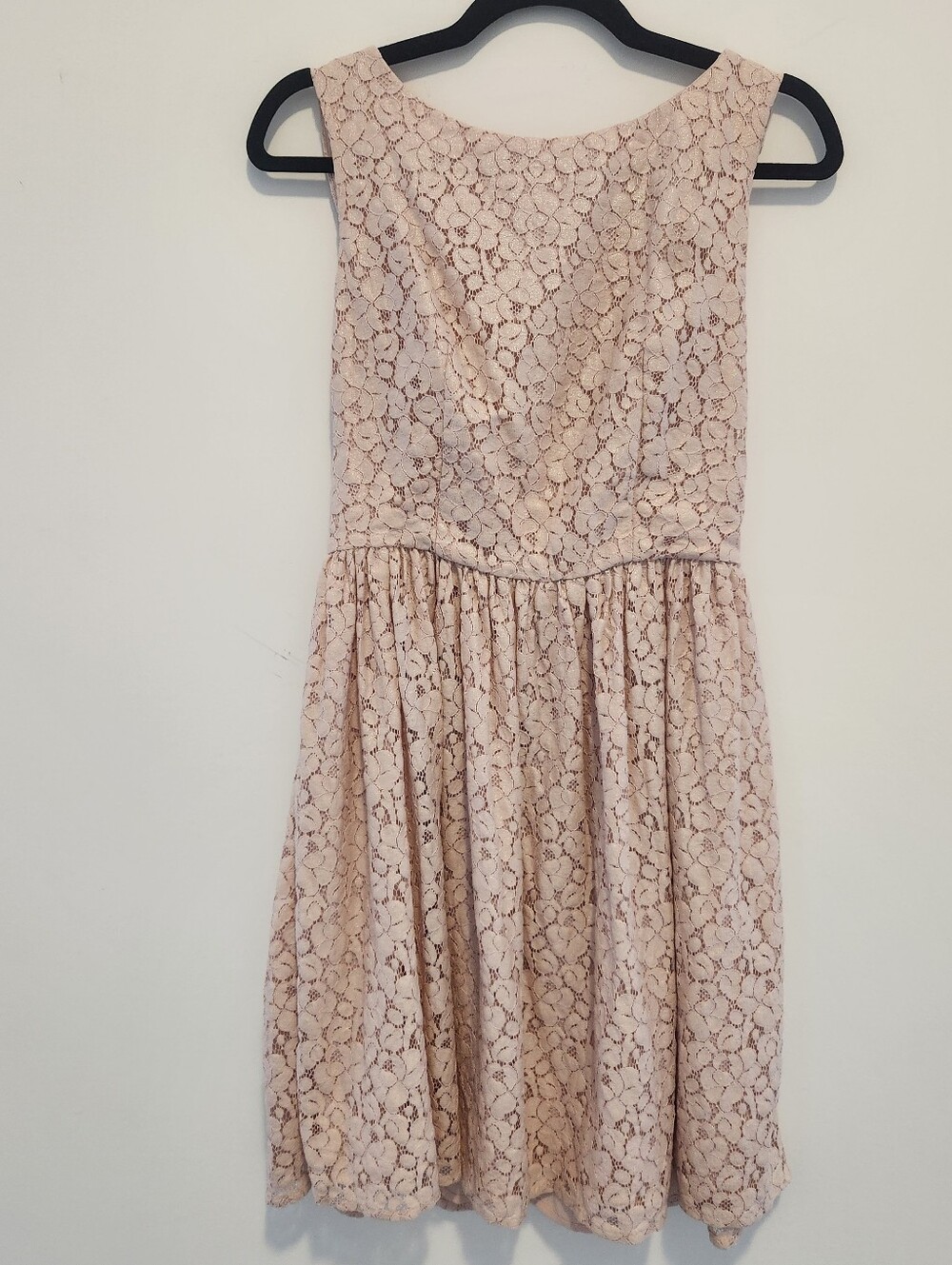 French Connection Blush Pink Lace Midi Dress